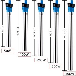 50W 100W 200W 300W 500W 잠수정 수족관 히터 수조 스테인레스 스틸 온도 조절기 가열 막대 절전