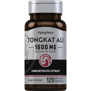 Piping Rock Tongkat Ali 1600mg  120 Capsules  Longjack Extact fo Men  Non-GMO Gluten Fee Suppl, 1개, 120정