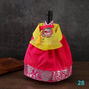 한복 와인커버 술병주머니 외국인선물 와인케이스 인테리어장식소품 인형한복, 28, 1개