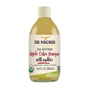 De Nigis Oganic Apple Cide Vinega Raw & Unfilt De Nigis 유기농 사과식초 생 & 무여과 16.9온스(500ml)  대사 균형을, 1개, 500ml