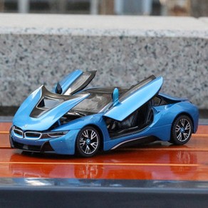 BMW i8다이캐스트 1:24 스케일 피규어 모형 장난감, 블루, 1개