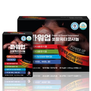 파워업 쏘팔옥타코사놀 4개월분 1300mg X 120캡슐 쏘팔메토열매추출물 410mg 옥타코사놀 40mg