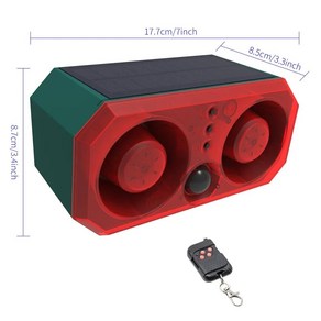 태양광 알람 고출력 듀얼 경적 라이트 적외선 유도 깜박이는 적색, 1개
