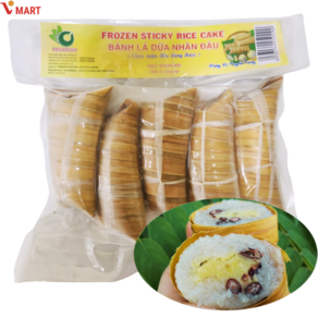 Vmat BANH LA DUA NHAN DAU 베트남 전통 찹쌀 콩 케이크, 500g, 1개