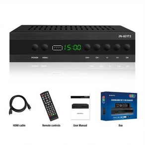 TV 셋톱 박스 HD DVBT2 C 지상 HD 디지털 TV 리시버 DVBT2 FTA 셋톱 박스 1080p 디지털 TV 박스 HDMI 케이블 EU H265