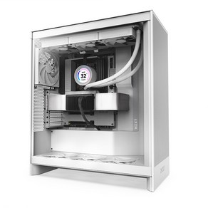 NZXT H7 Flow V2 컴퓨터 PC 케이스 (매트 화이트), 1개