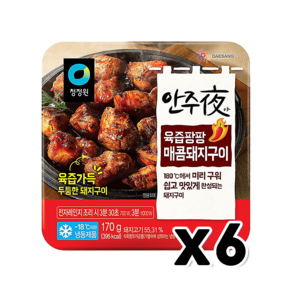 안주야 육즙팡팡 매콤돼지구이 간편조리안주 170g x 6개