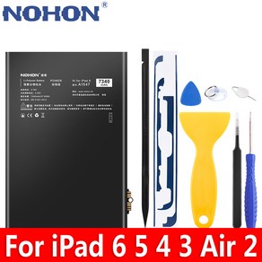 NOHON 노혼 iPad6 Ai2 iPad5 Ai1 iPad4 iPad3 A1547 A1566 A1567 A1474 A1475 A1389 A1416 교체 태블릿 자가수리 배터리, iPad6 Ai2 7340mAh