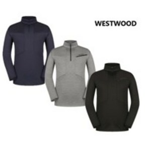 웨스트우드 WESTWOOD 신축성이 우수하고 도톰한 두께의 남성 겨울 배색 집업티셔츠 WM4MTTS327