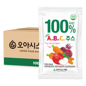 오아시스 국내산 ABC주스, 100개, 100ml