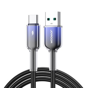 [티파스] 조이룸 USB A to C타입 쿨링 고속 충전 케이블 아이폰 갤럭시, 1개, 블랙, 1.2m