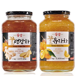 꽃샘 꿀유자차S 1kg + 꽃샘 꿀생강차S 1kg, 1개