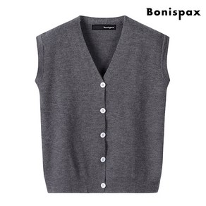 보니스팍스V넥 데일리 심플 베이직 여성 베스트 XO3VW003L01499156