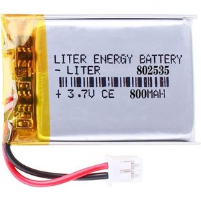 3.7V 802535 800mAh 리튬 폴리머 이온 배터리 충전식 팩JST 2.0mm 커넥터 포함, 1개