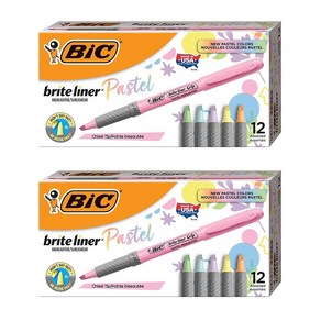 BIC 빅 브라이트 라이너 파스텔 형광펜 12개입 2팩 Bite Line Gip Pastel Highlightes