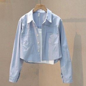 POMTOR 가을 프리미엄 여성 패션 셔츠 자외선 차단 셔츠 쇼트 긴팔 상의