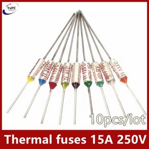 퓨즈 휴즈 10pcs 15A 250V TF 열 보호 밥솥 RY- 75C 80C 95C 100C 115C 125C 145C 155C 157C 172C 185C 195C 200C 24, [06] 105C, 1개