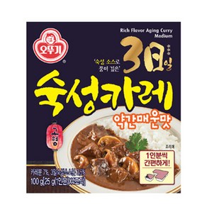 오뚜기 3일 숙성카레 약간 매운맛 고형, 100g, 1개