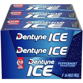 Dentyne Ice 페퍼민트 무설탕 껌 16피스 9팩 총 144개, 9개