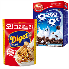 오리온 오그래놀라 다이제 250g+포스트 오레오오즈 250g, 250g