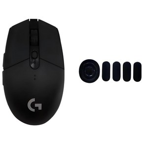 로지텍 G304 LIGHTSPEED 게이밍 무선 마우스 + 마우스피트 세트, 블랙+마우스피트
