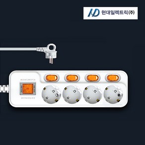 현대일렉트릭 현대일렉트릭 하이탭 5구 16A 개별스위치 멀티탭 (5m), 5m, 1개