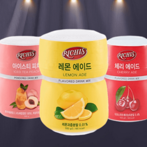 리치스 레몬 에이드 체리 아이스티 피치 가루, 체리에이드 550g, 1개입, 550g, 1개