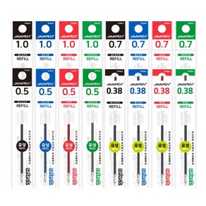 자바 초저점도 셀렉트 유성볼펜 리필심 0.7mm 파랑, 5개