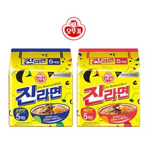 상세 설명 참조 오뚜기 멀티팩 진라면 5입 맛있는 봉지 라면 순한맛 매운맛