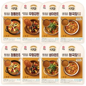 다담 소스 패키지(정통된장찌개 우렁강된장비빔양념 냉이된장찌개 청국장찌개), 2세트, 550g