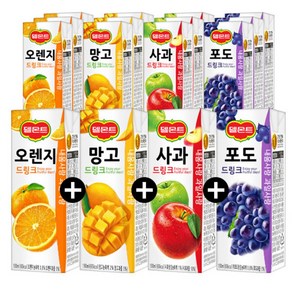 델몬트 망고 16P + 사과 16P + 오렌지 16P + 포도 16P, 64개, 190ml