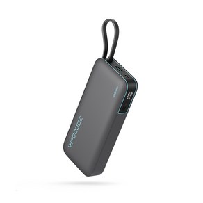 CUKTECH 쿡테크 55W 대용량 20000mAh 일체형 보조배터리 고속 충전 양방향 보조배터리 입출력 C타입 케이블/전력 표시/여행용 기내반입, 회색