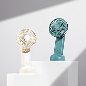 마농 2IN1 보조배터리형 각도조절 휴대용선풍기 핸디선풍기, [1+1] 화이트+그린
