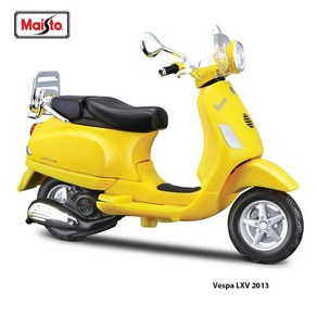Maisto 1:18 스케일 VESPA GTR 1968 오토바이 복제품 진짜 세부 모델 컬렉션 선물 장난감, [02] Vespa LXV 2013, 1개