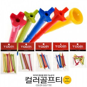 투딘골프 컬러 플라스틱 골프티 무저항티, 20개, 혼합