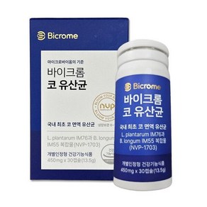 바이크롬 코 유산균 450mg x 30캡슐, 30정, 1개