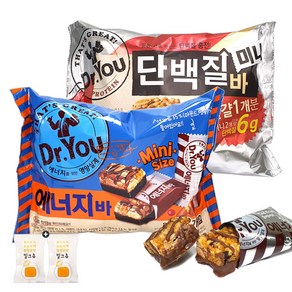 오리온 닥터유 단백질바미니(337.5g/약24입) 1봉+에너지바미니(330g/약32입) 1봉(+밀크츄 2개포함), 337.5g, 1세트