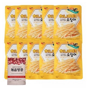 [더먹다] 허니버터 오징어 30g x 10봉 + 볶음땅콩1개 건어물안주 아이들간식