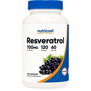 Nuticost 뉴트리코스트 Resveatol 레스베라트롤 500mg 120정, 1개