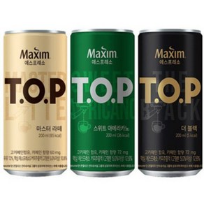 [한번에먹자쇼핑몰] 동서 맥심 티오피 캔커피 3종 200ml 각 8캔씩 / 마스터라떼 + 스위트아메리카노 + 더 블랙 / 총 24캔