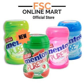 멘토스 퓨어 프레시 껌 수박 Mentos Pue Fesh Bottle Gum 50개입 x 3통(1세트), 3개