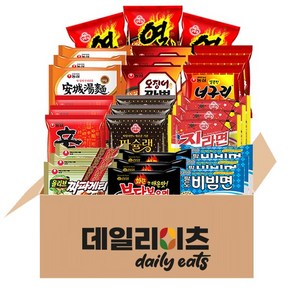 [데일리이츠] 봉지라면 낱개 10종 30개입 (신3+짜파3+너구리3+안성3+오짬3+진매3+열3+짜슐랭3+불닭3+팔도비빔3), 1세트