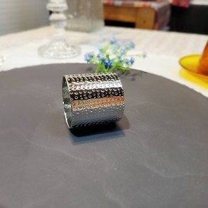 웨딩포 냅킨링 실버 도트실린더 Napkin Ring Silve dot cylinde, 1개, 1개