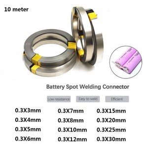 니켈 스트립 베터리 스폿 용접 리튬 이온 배터리 시트 플레이트 도금 커넥터 테이프 두께, 9)0.3mmX12mmX10m, 1개