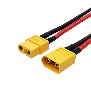 14AWG 실리콘 케이블 XT60 암/수 커넥터 케이블 XT60-14 드론 전기배선 RC카 배터리 100mm 케이블