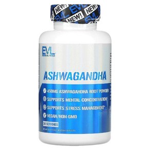 EVL 아슈와간다 아쉬와간다 450mg 30캡슐 아쉬아간다 Aswagandha, 2개, 30정