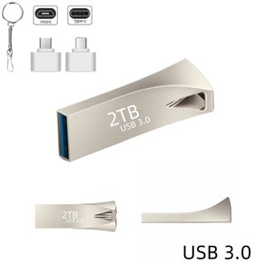 메탈 USB 3.0 빠른 다운로드 대용량 메모리 2TB USB TG 호환, 1개, 8GB