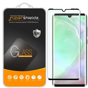 Supeshieldz (2 Pack) Designed fo Huawei (P30 Po Supeshieldz(2팩) Huawei(P30 Po) 강화 유리 스크린 보호 필름, 1개, Bubble Fee (Black), (Full Co