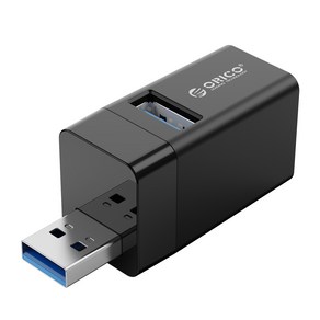 오리코 3 포트 다중 포트 USB 분배기 어댑터 자동차 USB 허브 2.0 3.0, 블랙-(알루미늄/방열빠름), 1개