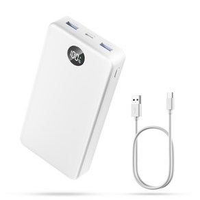 UOOFON 고속충전 대용량 보조배터리 30000mAh PD 22.5W QC3.0 잔량표시 멀티단자 + 20W C타입 케이블